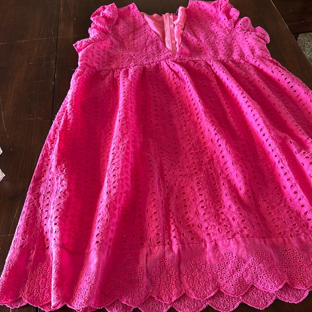 Adorable lined lacy pink dress